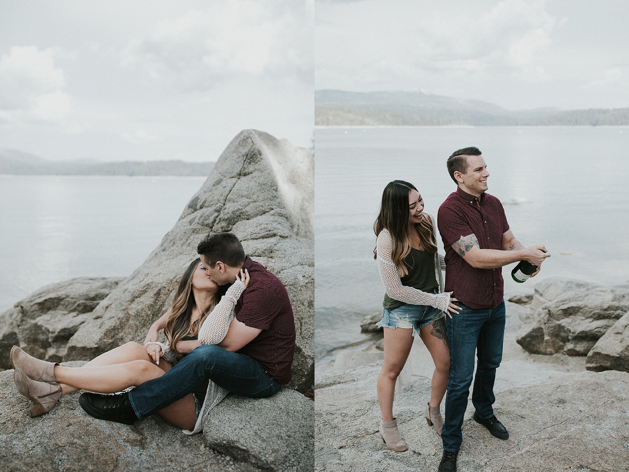 Shaver Lake CA Engagement Photos Champagne Tattoos Couples Inspo_0001