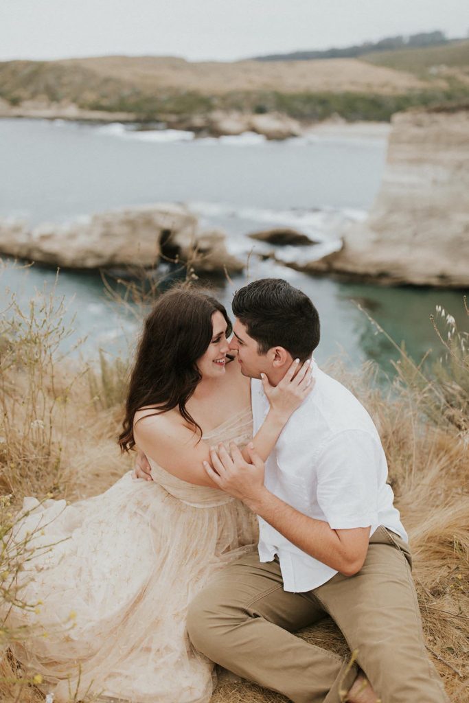 Couples Photos Beach Kisses BHLDN Dress